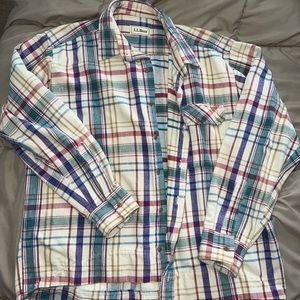 L.L. Bean plaid colorful flannel